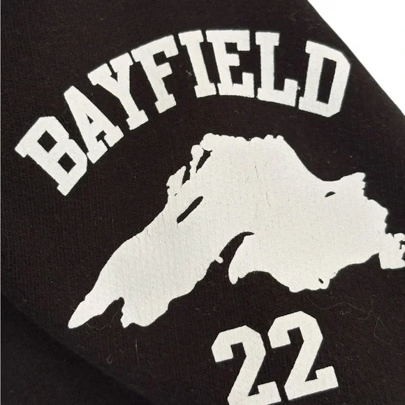 Apostle Islands Full Zip Black Hoodie Size Small Bayfield Unisex Lake Superior - Picture 7 of 8